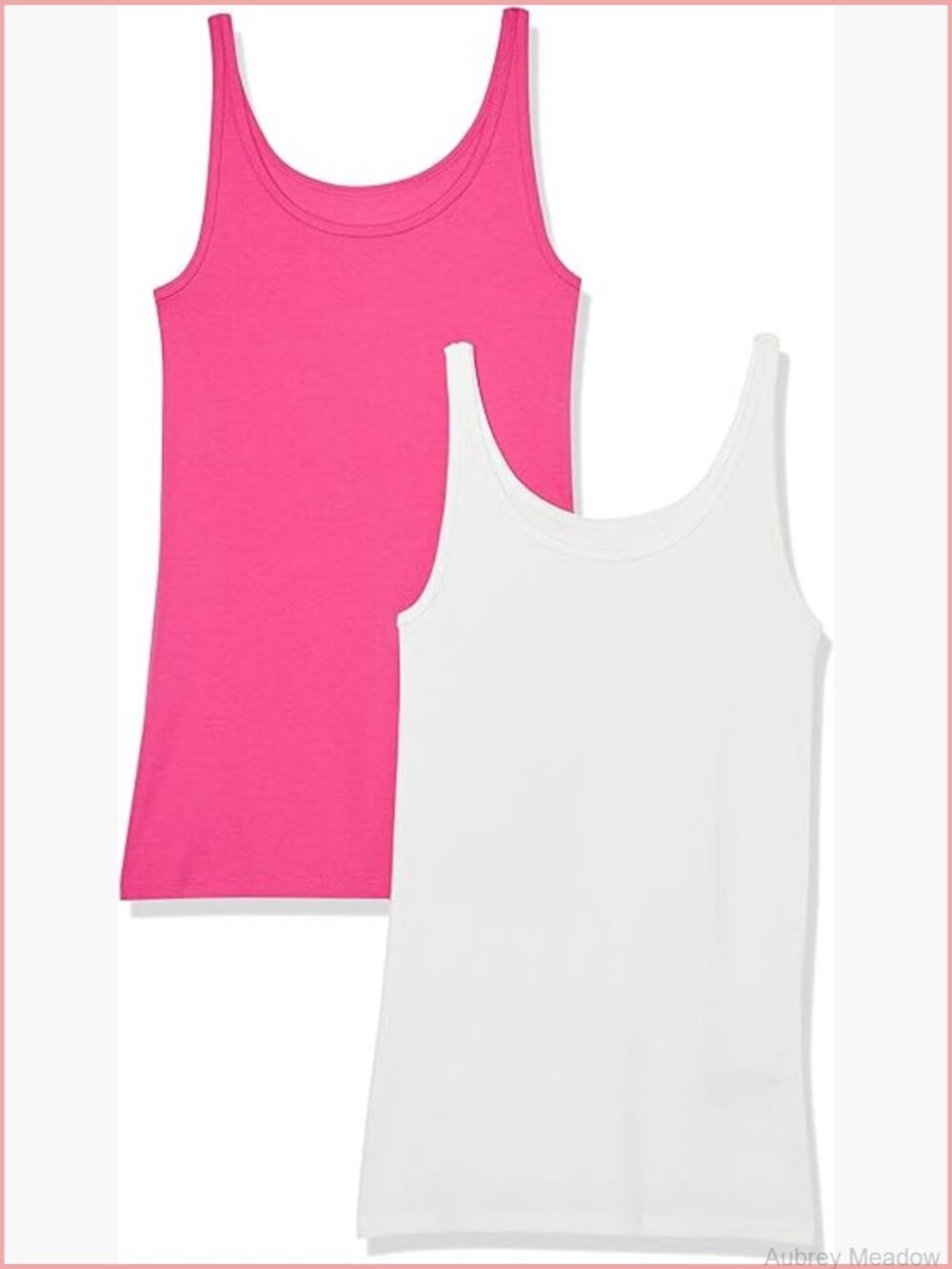 Slim-Fit Thin Strap Tank Top 2-Pack Scoop Neck Stretchy